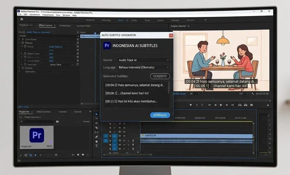 PXSub Plugin Subtitle Bahasa Indonesia Premiere Pro